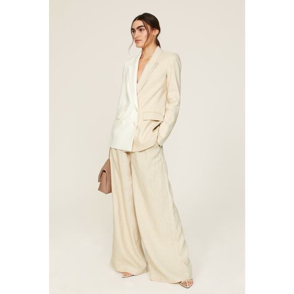 VERONICA BEARD Off-White Tan Two-Toned Braeton Dickey Jacket Blazer Size 8 - Picture 2 of 14